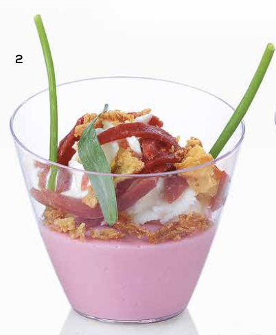 Mousse betterave au chèvre frais et au magret de canard
